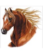 Perstransfer: Brown horse head with pocket 30x30 - H2