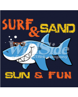Perstransfer: Surf & sand, sun & fun shark 18x13 - H1