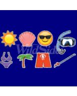 Perstransfer: Emoji beach sea items 18x10 - W3