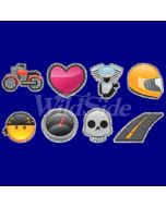 Perstransfer: Emoji biker items 18x10 - W3