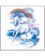 Perstransfer: Horse on beach rainbow 31x33- H1