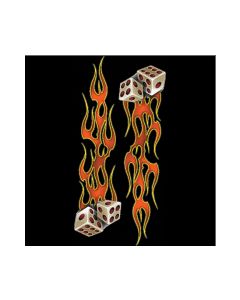 Perstransfer: Flaming dice 15x33 - H1
