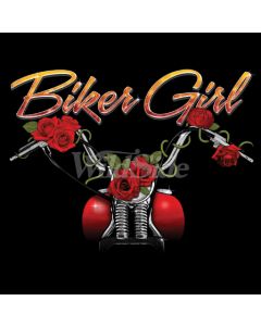 Perstransfer: Biker girl - bike & roses 30x23 - W1