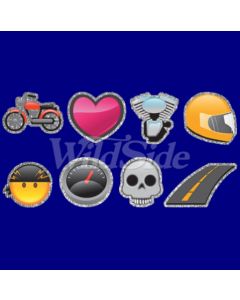 Perstransfer: Emoji biker items 18x10 - W3