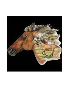Perstransfer: Horse head with 3 horses 18x23- H2
