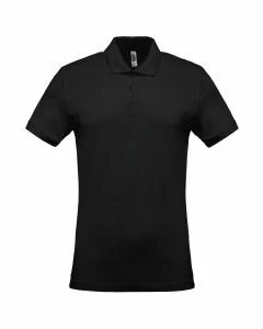 Men's pique polo korte mouw black