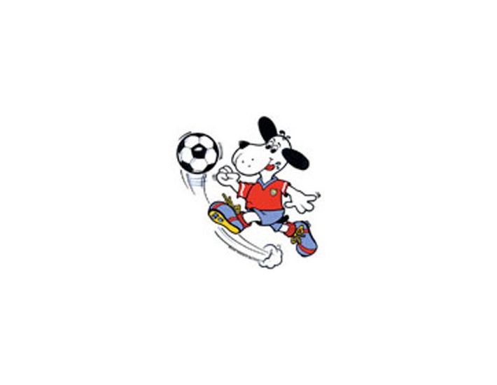Perstransfer: Dodger met voetbal 25x25- C1